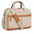 Laptoptasche 42 x 30 x 12 cm aus Textil in Beige Braun mit Schultergurt