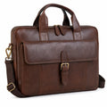 Aktentasche 40 x 30 x 10 cm aus Kunstleder braun mit Schultergurt und Frontfach