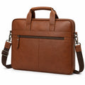Laptoptasche 40 x 30 x 8 cm aus Kunstleder Braun mit Schultergurt