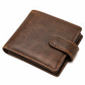 Geldb?rse 12 cm Kunstleder Braun mit Druckknopfverschluss im Vintage-Stil