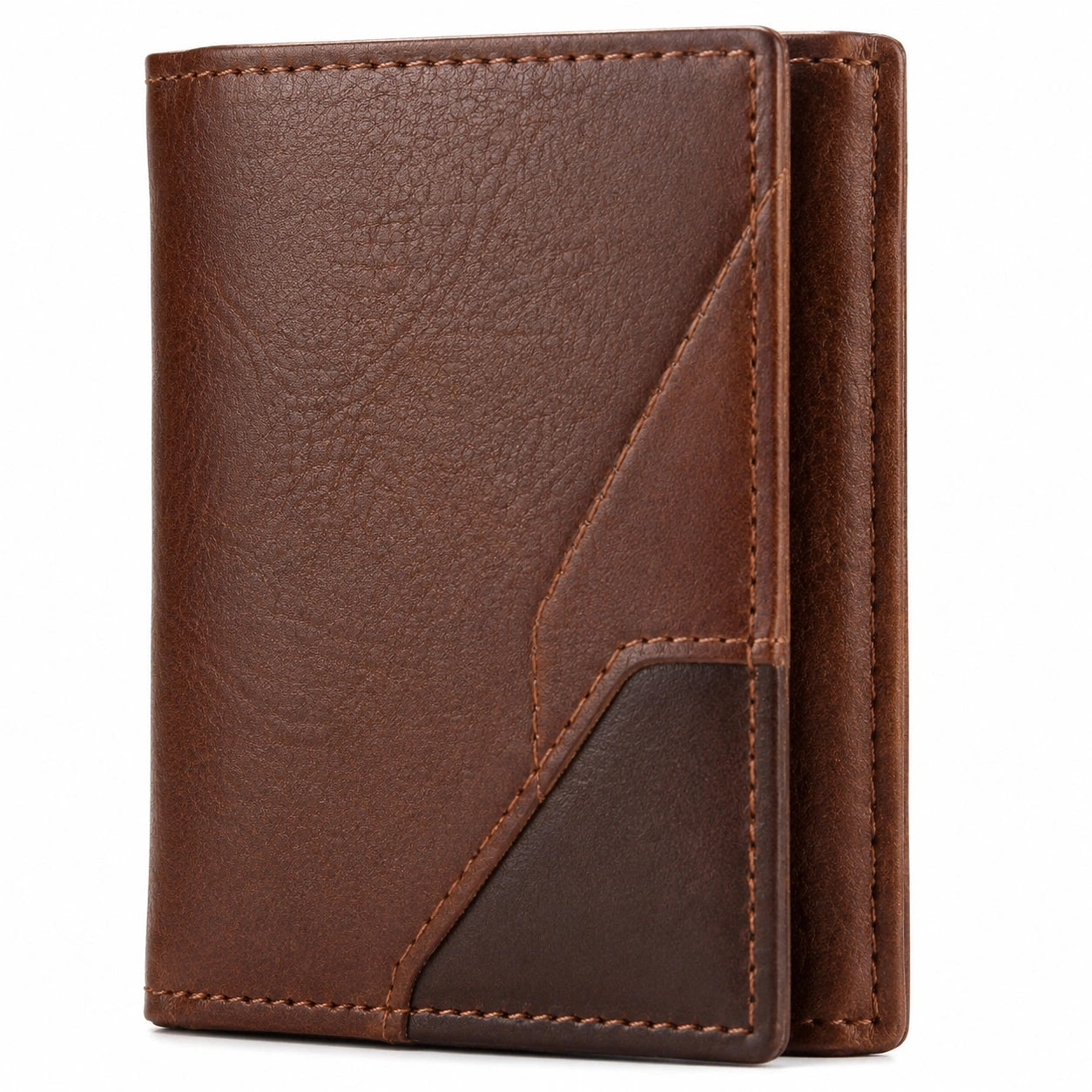 Kartenetui 10 x 8 x 1.5 cm Kunstleder Braun schlank mit Steckf?chern