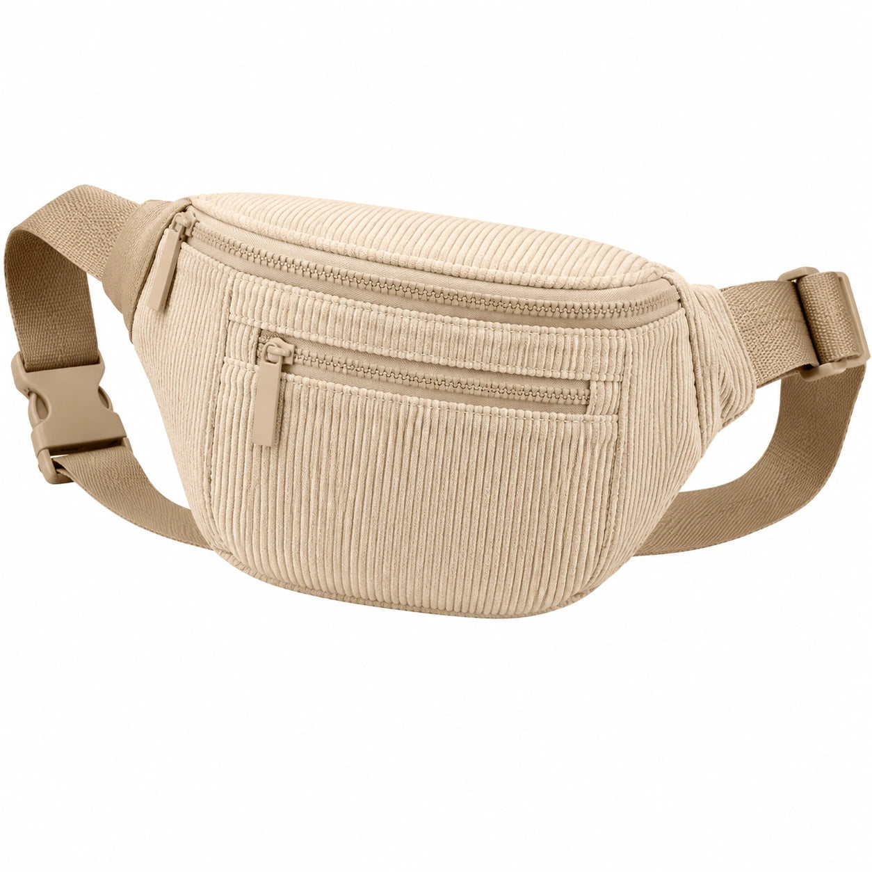 G¨¹rteltasche 32 x 7 x 15 cm aus Cordtextil Beige mit verstellbarem Gurt