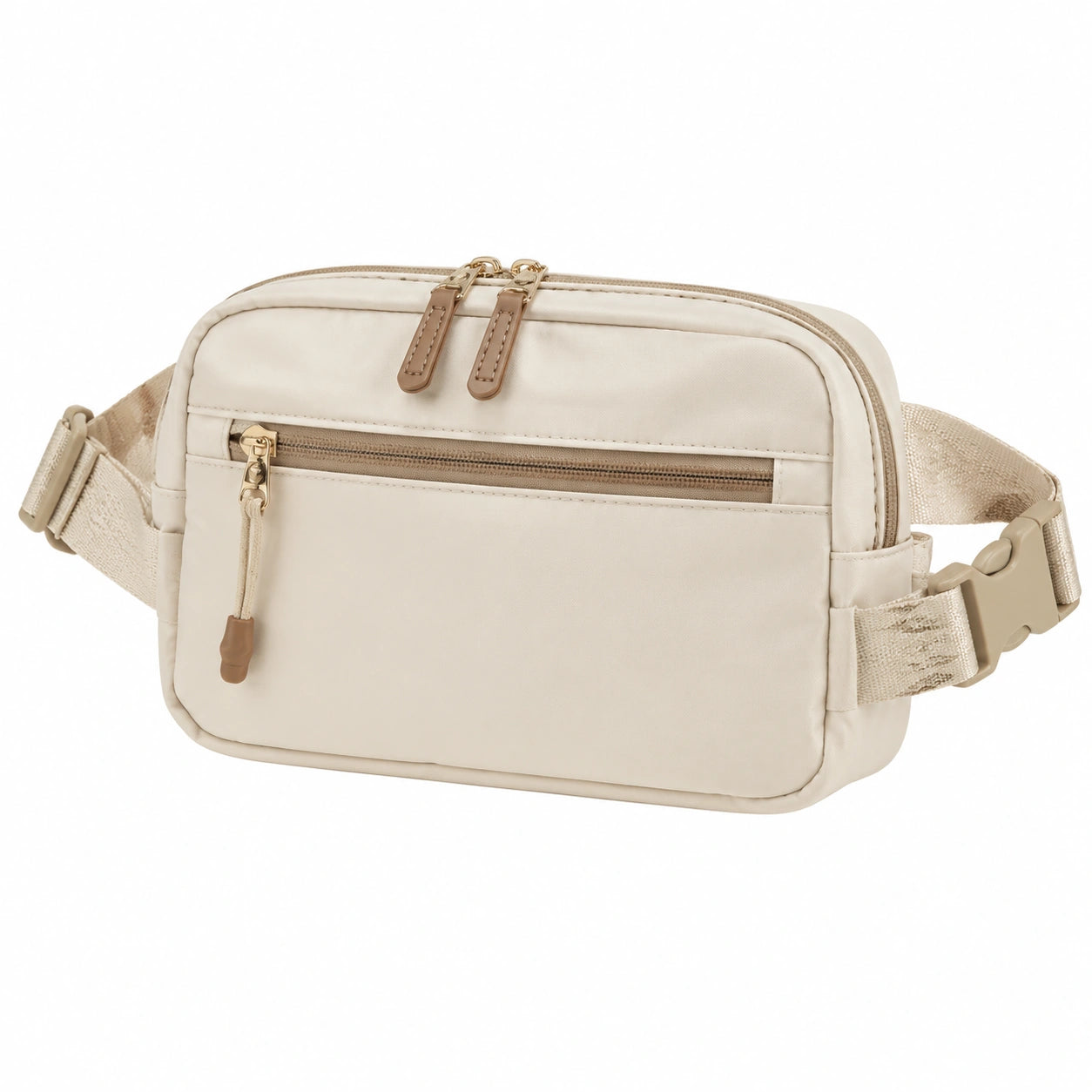 G¨¹rteltasche 24 x 7 x 15 cm aus Textil in Beige f¨¹r Alltag mit Rei?verschluss