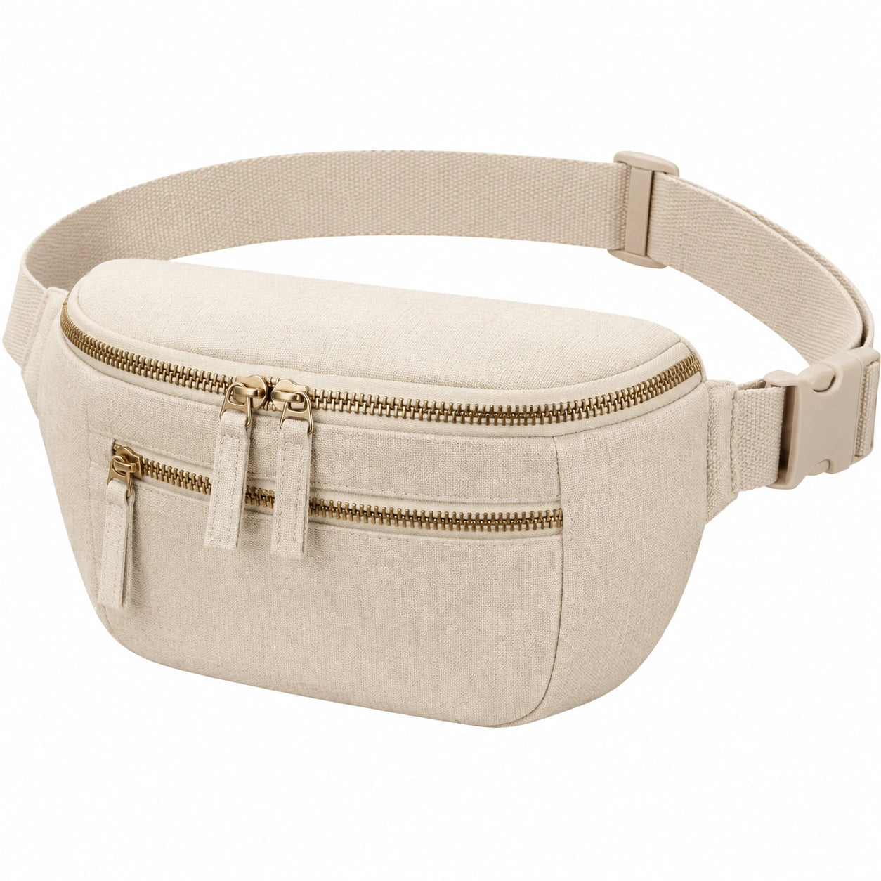 G¨¹rteltasche 30 x 8 x 15 cm aus Textil Beige mit verstellbarem Gurt und Rei?verschl¨¹ssen