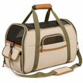 Haustier Transporttasche 45 x 28 x 30 cm Textil Beige/Olivgr¨¹n mit Netzfenstern