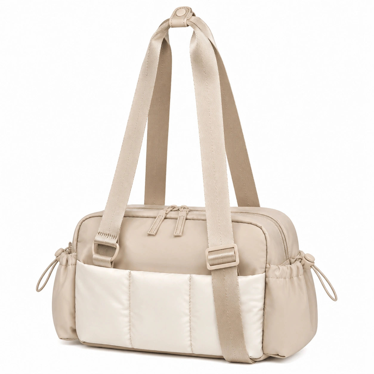 Sporttasche 40 x 20 x 28 cm aus Kunstfaser in Beige mit Rei?verschluss und Seitentaschen