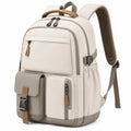 Rucksack 30 x 18 x 45 cm aus Textil in Creme/Taupe mit Mehrfachf?chern f¨¹r Alltag und Reise