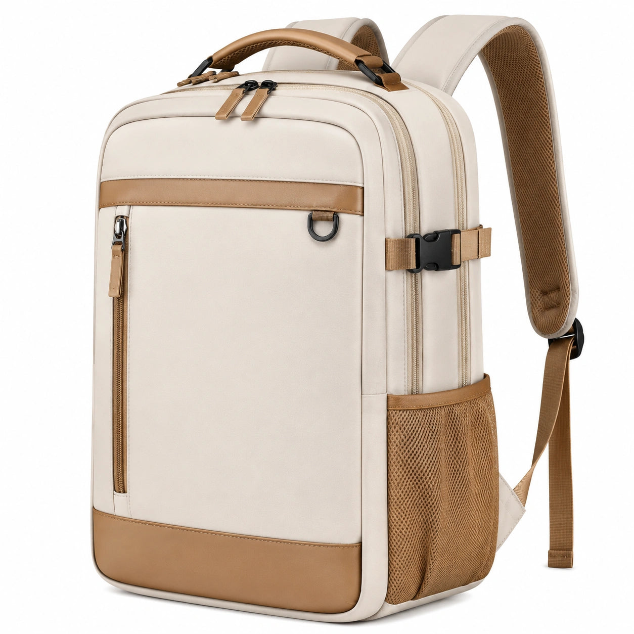 Rucksack 30 x 18 x 45 cm aus Polyester in Beige Braun mit Rei?verschlussf?chern