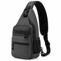 Umh?ngetasche 18 x 8 x 31 cm aus Textilgewebe in Dunkelgrau - kompakte Schultertasche mit Rei?verschl¨¹ssen