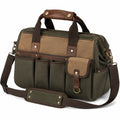 Reisetasche 42 x 18 x 30 cm aus Canvas Olivgr¨¹n Beige mit Schultergurt und Au?entaschen