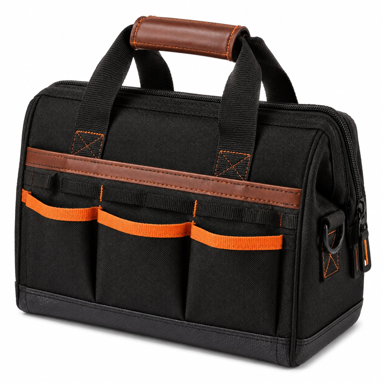 Werkzeugtasche 40 x 18 x 28 cm Textilgewebe schwarz Organizer mit Rei?verschluss